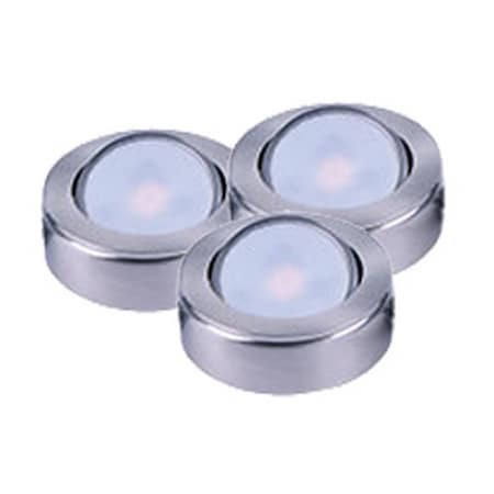 Maxim CounterMax MX-LD-AC 3-Light 2.75" Wide Satin Nickel Under Cabinet Disc 53836SN